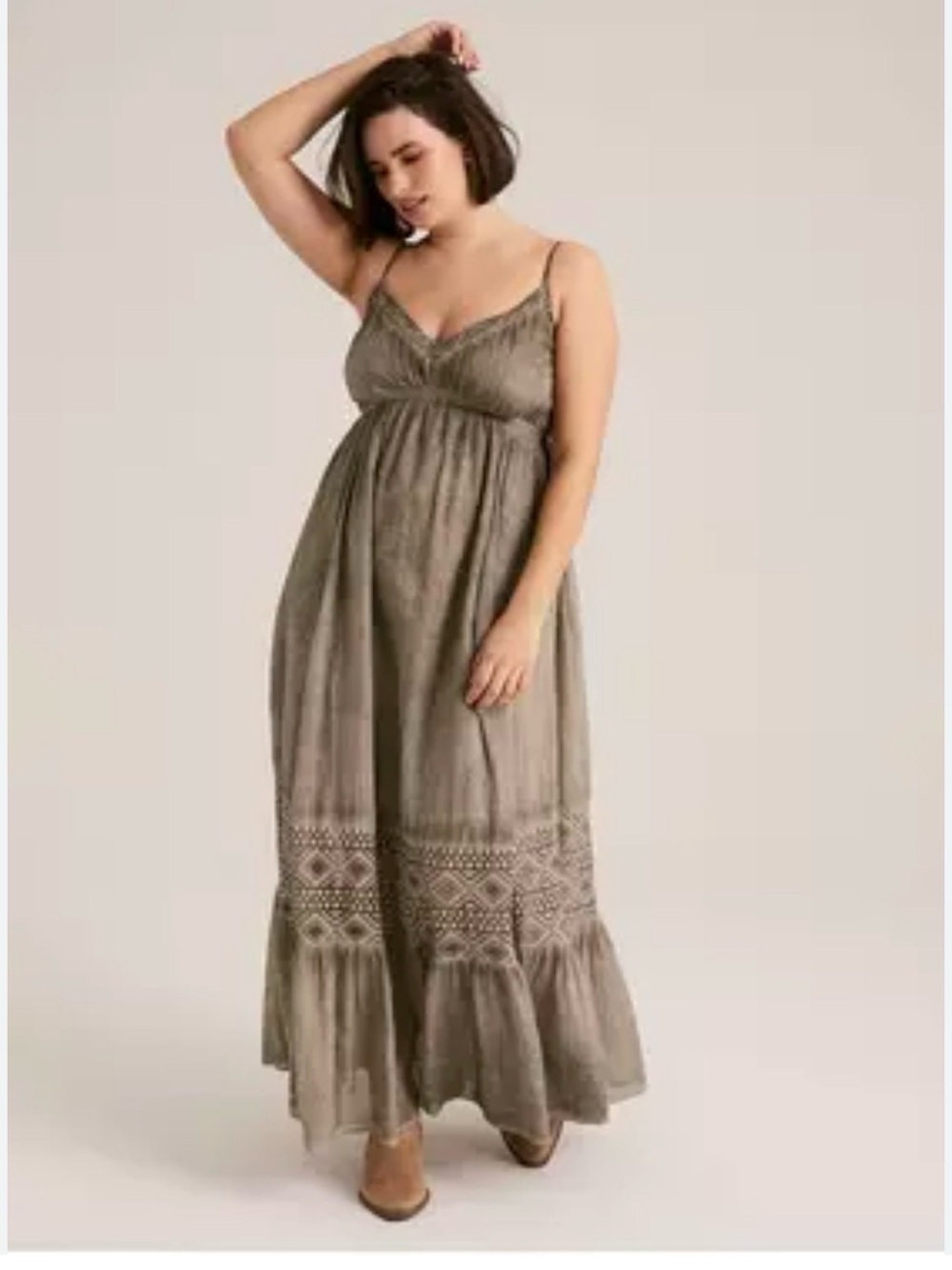 Torrid FESTI Boho Tiered  Maxi Dress size O/ 12/L